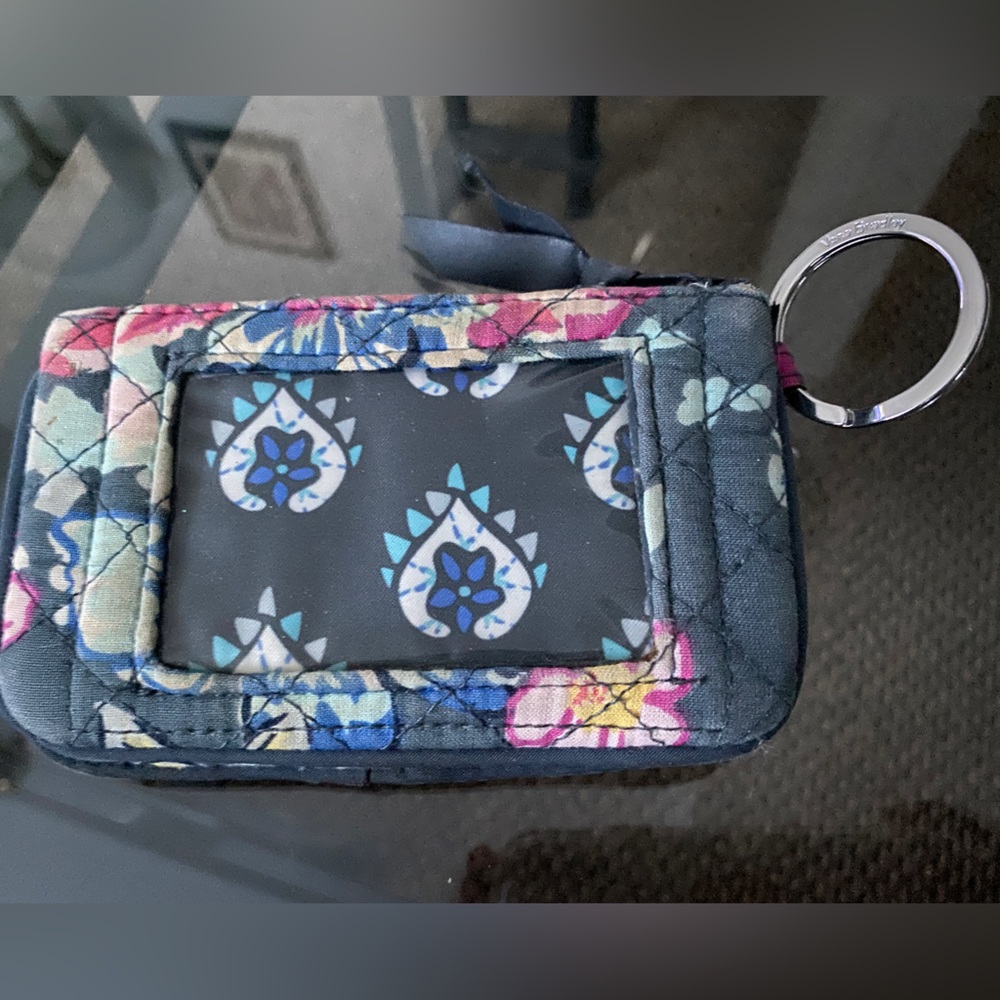 Vera Bradley Blue Floral Keychain Wallet